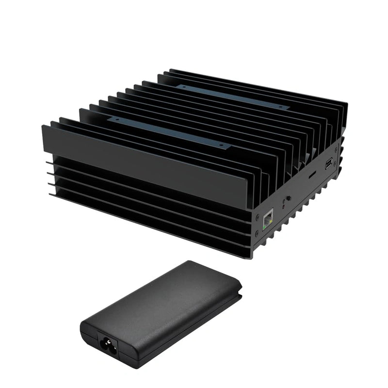 IceRiver KS0 Ultra Kaspa ASIC miner front view — 400 GH/s KHeavyHash, 100W compact home KAS mining machine, white background