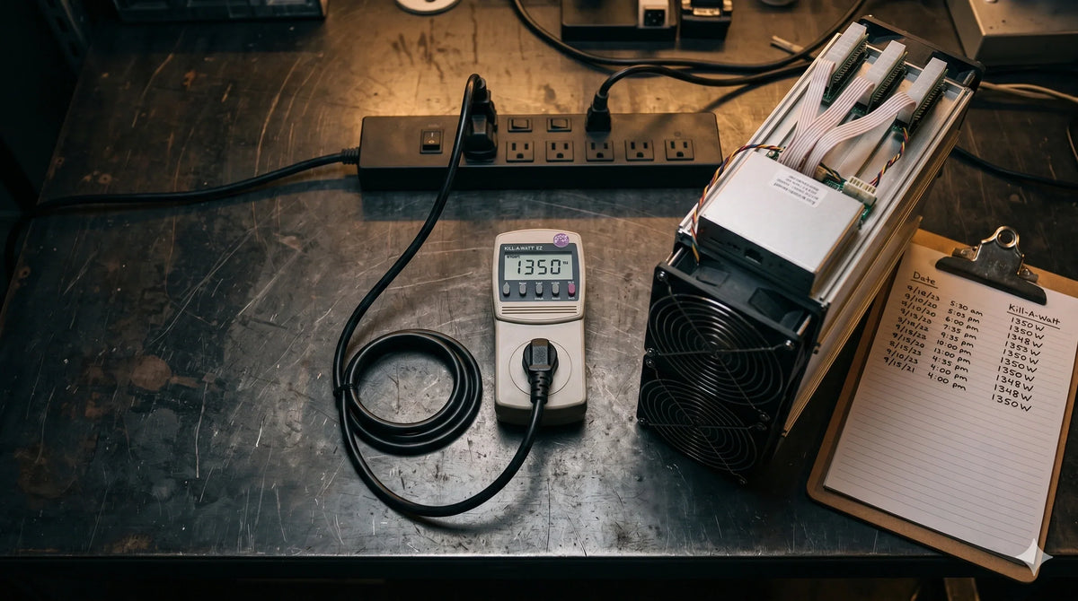 Power Efficiency Showdown: 5 Bitcoin ASICs on a Kill-A-Watt