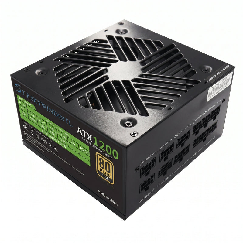 1200W PCIe 5.0 ATX 3.0 fully modular power supply with native 12VHPWR 16-pin connector for RTX 40/50 series GPUs, gaming rigs and compact crypto mining builds