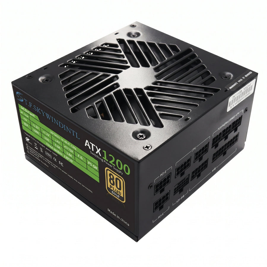 1200W PCIe 5.0 ATX 3.0 fully modular power supply with native 12VHPWR 16-pin connector for RTX 40/50 series GPUs, gaming rigs and compact crypto mining builds