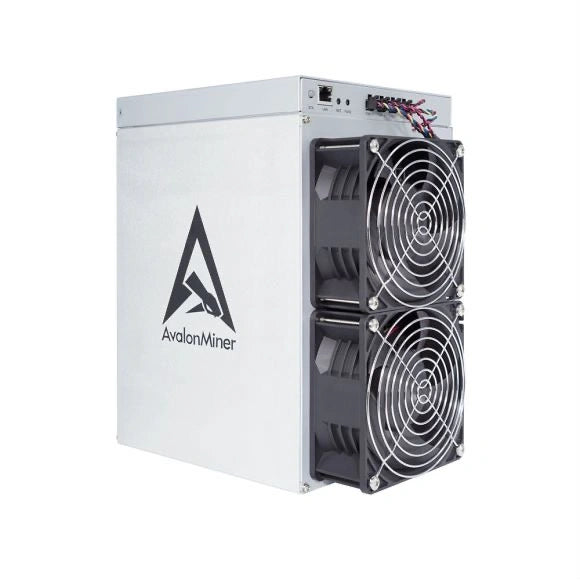 Canaan Avalon A1346 110 TH/s Bitcoin ASIC miner front view — SHA-256, 3300W, integrated PSU, 6-fan air cooling, white background