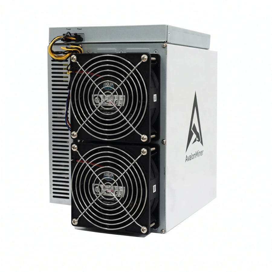 Canaan Avalon A1246 90 TH/s Bitcoin ASIC miner front view — SHA-256, 3420W, integrated PSU, 4-fan air cooling, white background
