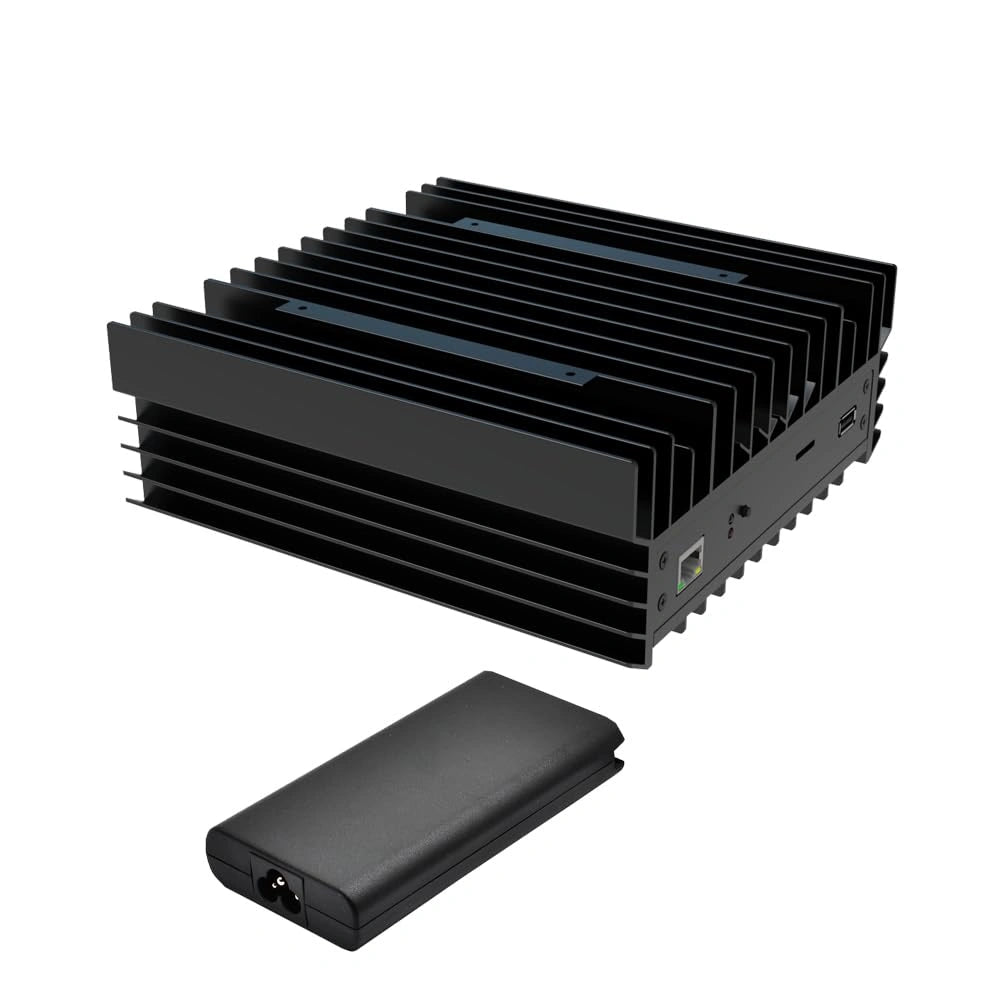 IceRiver KS0 Ultra Kaspa ASIC miner front view — 400 GH/s KHeavyHash, 100W compact home KAS mining machine, white background