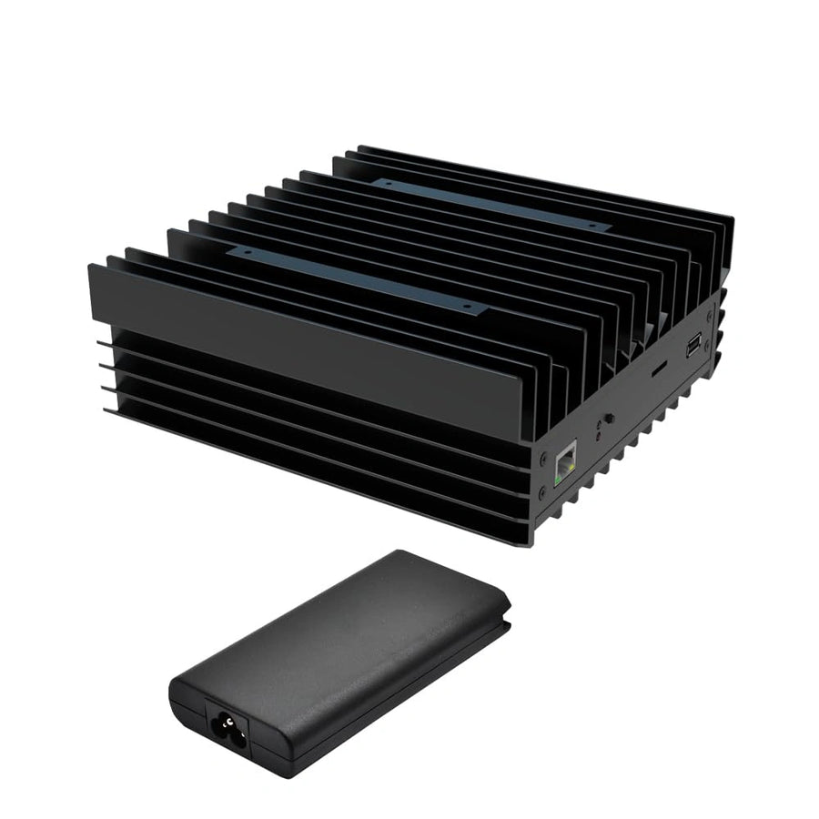 IceRiver KS0 Ultra Kaspa ASIC miner front view — 400 GH/s KHeavyHash, 100W compact home KAS mining machine, white background